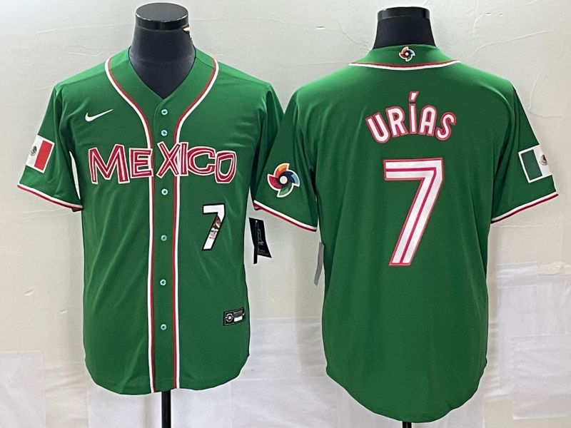 Men 2023 World Cub Mexico #7 Urias Green Nike MLB Jersey20